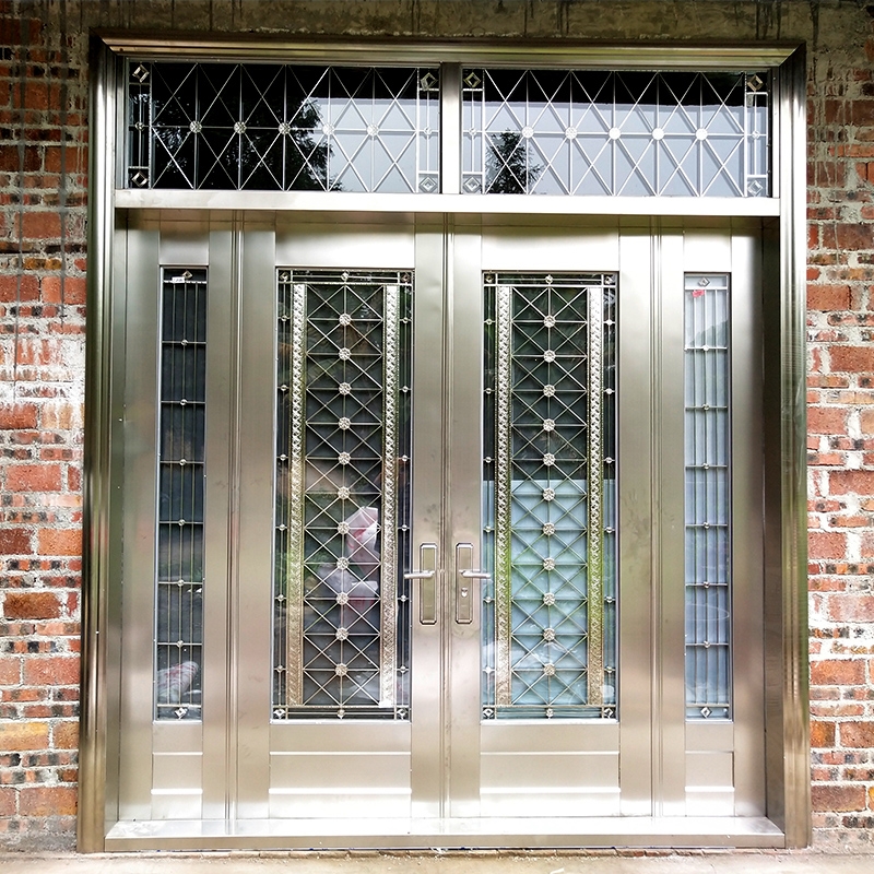 古达定制大门双开门304不锈钢门单门家用别墅乡村入户农村进户大门