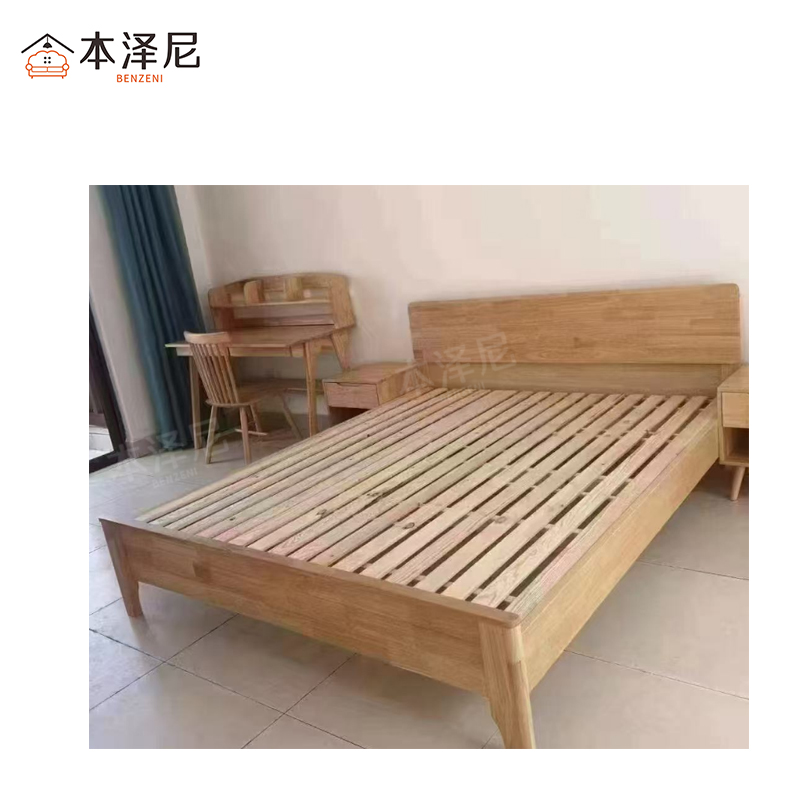 本泽尼 实木床 HTX-SMC1289 1200*2000*880mm 张高清大图