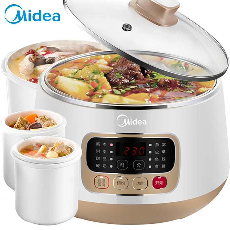 [4.2L]一锅四用 I 钢胆可直炖 美的(Midea)电炖锅电炖盅煮粥锅双炖锅炖汤锅4.2L 多功能锅陶瓷智能预约隔水