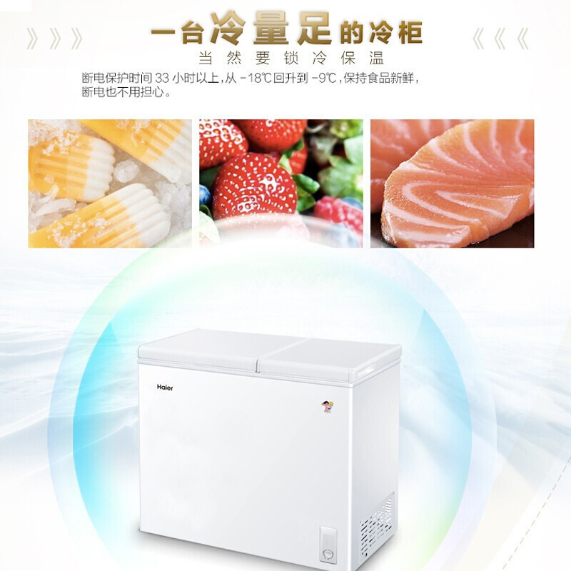 [02]海尔冷柜FCD-210XDB大冷冻小冷藏双温双箱