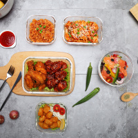 乐扣乐扣(Lock&Lock) 微波炉饭盒 格拉斯饭盒 密封耐热玻璃保鲜容器 LLG214(500ML)