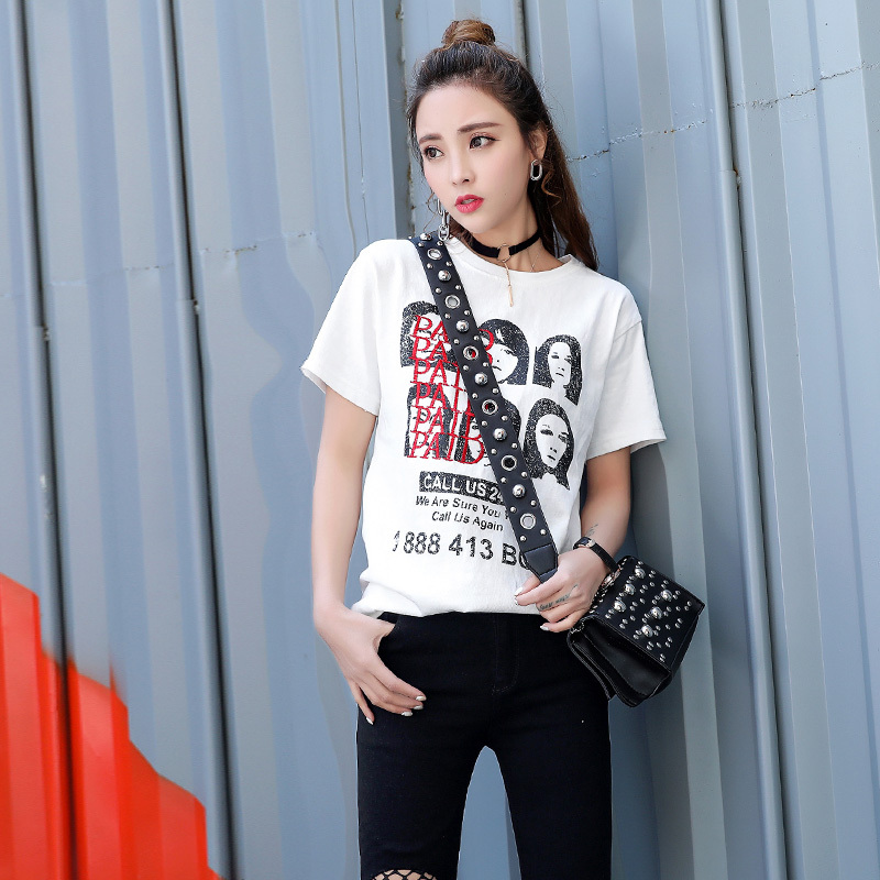 女 40一50岁打底衫蹦迪衣嘻哈快手尹淑怡同款何以沫 宽松25-29T恤
