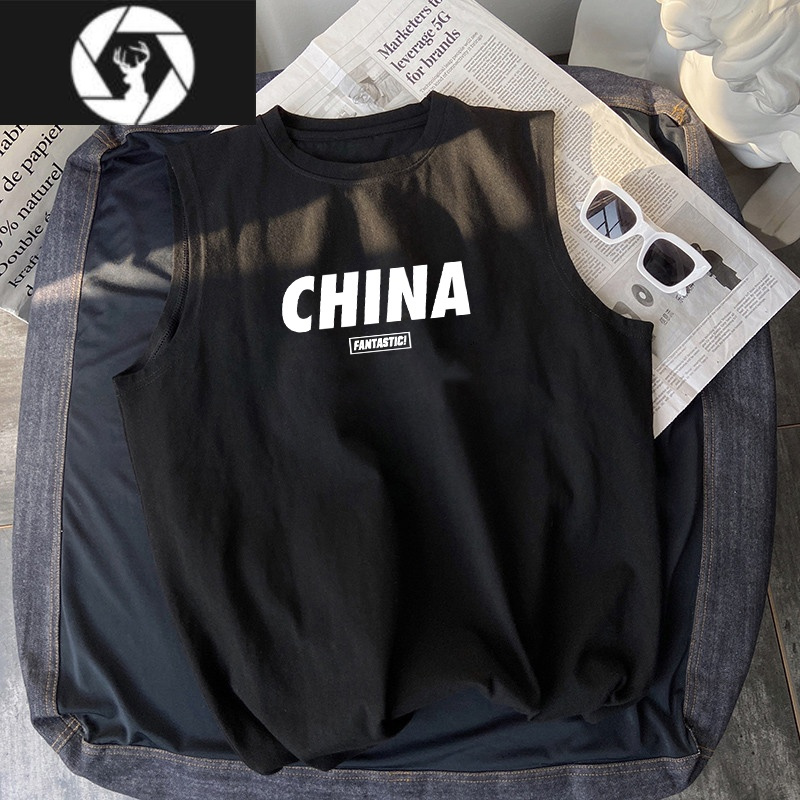 HongZun2023夏季背心男潮牌ins外穿潮流篮球运动坎肩无袖t恤宽肩汗衫