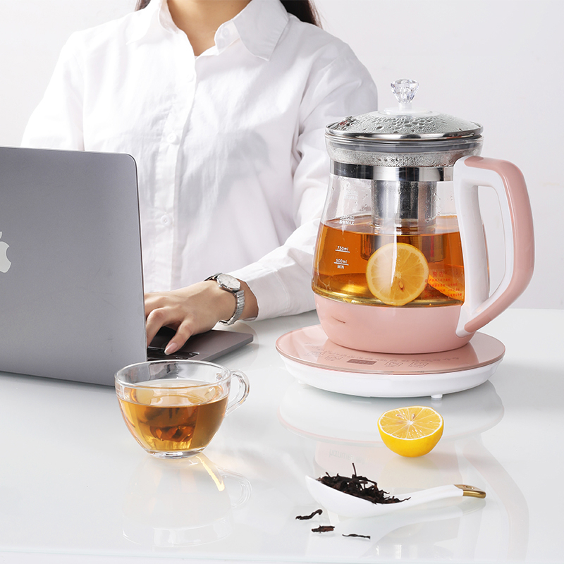 玻璃电热烧水壶黄金蛋保温一体全自动断电家用透明恒温煮茶泡茶专用 典雅灰新款(带过滤网+炖盅+蒸笼)