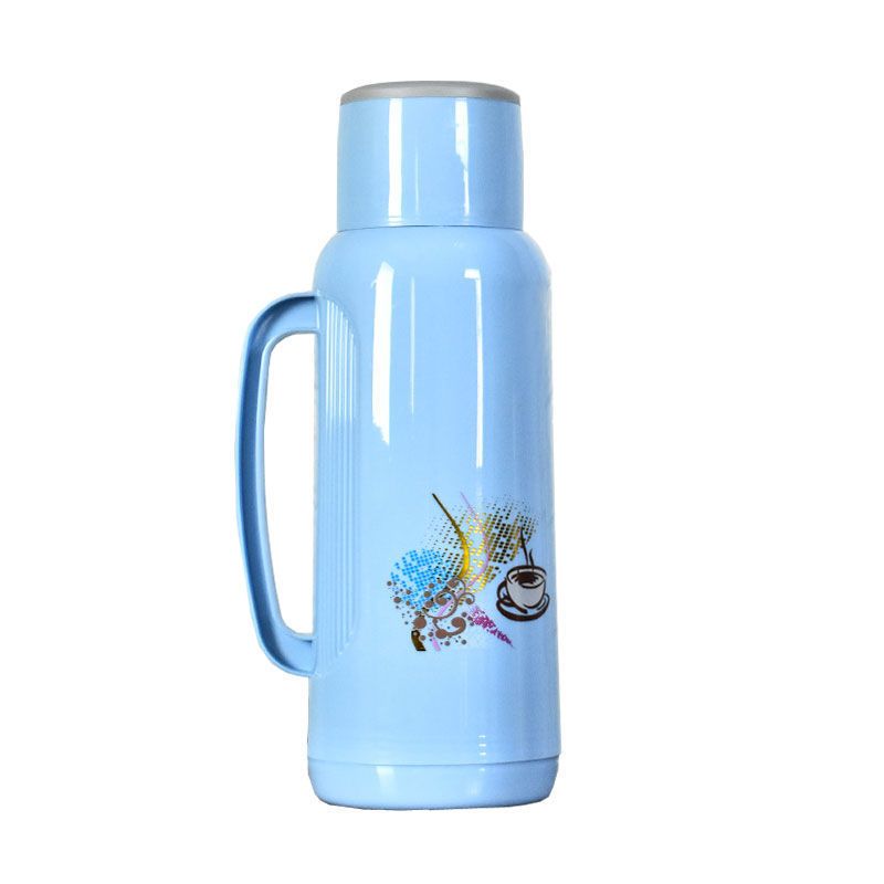 小热水瓶家用迷你小号暖瓶保温老式暖水壶玻璃内胆学生宿舍开水水蓝色