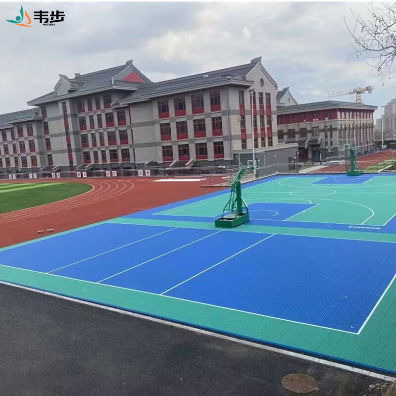 韦步悬浮地板篮球场羽毛球场地幼儿园室外户外专用防滑拼装运动地板高清大图
