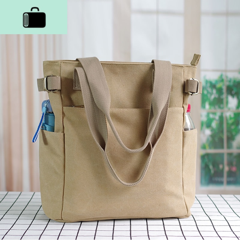 新款女包帆布包单肩包男女包包日系方包多袋布包布艺休闲上班挎包new