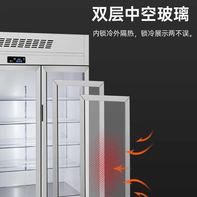 意黛斯(YIDAISI)三门大容量玻璃冷藏保鲜展示柜 鲜花蔬菜水果商用保鲜柜立式商用冰箱YDS-ZLSMLB-1520L高清大图