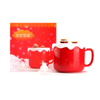 奉旨造物 故宫雪趣马克杯国风生日礼物创意水杯 杯身+杯盖 雪趣马克杯