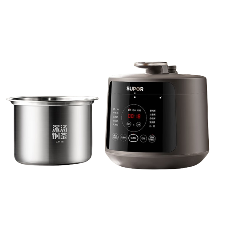 苏泊尔(SUPOR)电压力锅 深汤0涂层系列 家用不锈钢高压电饭 5升大容量 SY-50YC5010