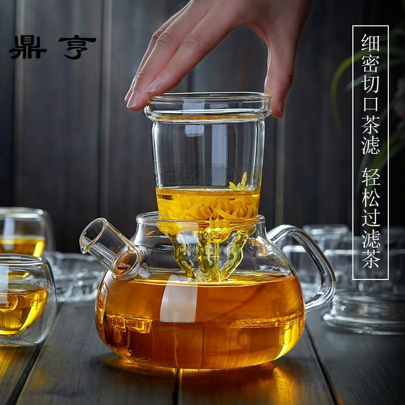 鼎亨香港 加厚玻璃壶过滤耐高温泡花茶壶茶具电陶炉煮茶器透明