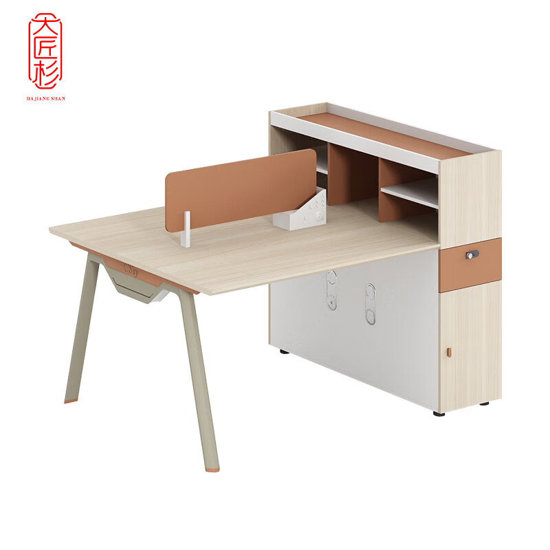 大匠杉 办公桌电脑桌职员桌双人位1.55m DPFZ057高清大图