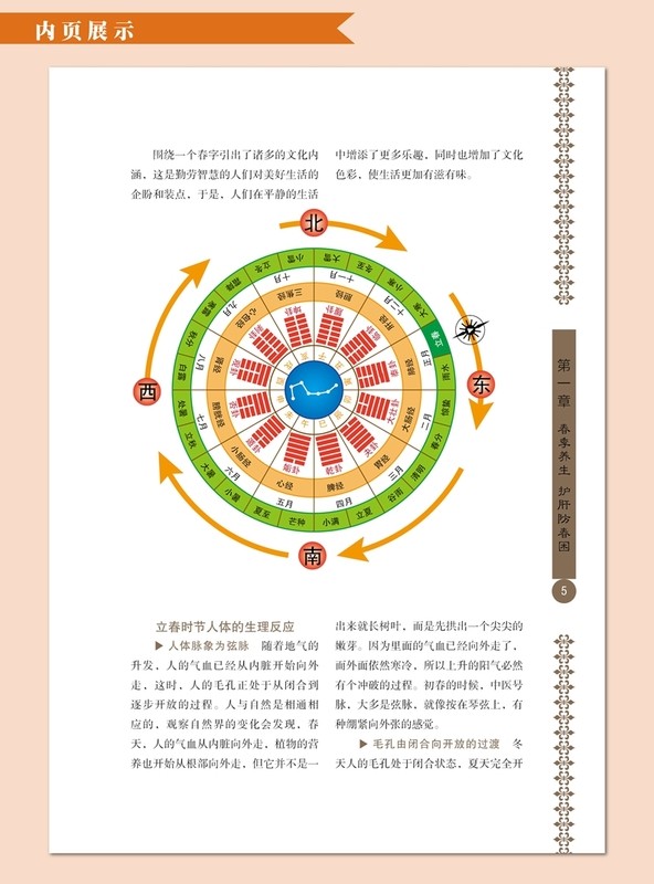 [醉染正版]正版 图解黄帝内经二十四节气养生法//家庭健康中医养生人体五脏与节气的变化保养预防疾病书籍二十四24节气高清大图