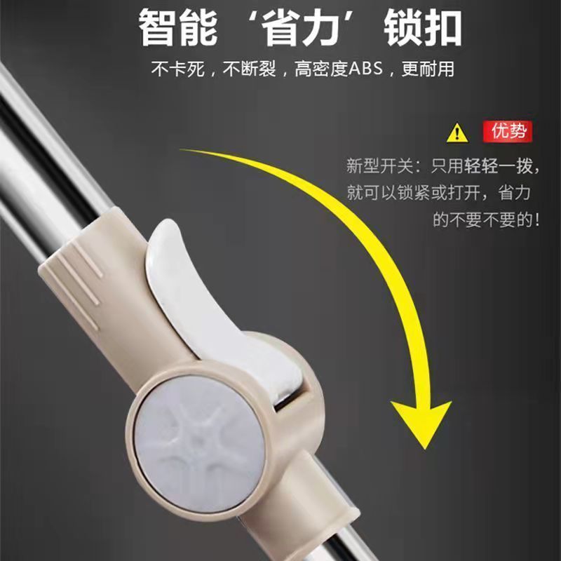 时尚白灰色 拖把桶+加强杆+2个拖布头 加大加厚家用旋转拖干湿两用免手洗平板拖把桶懒人拖地神器一拖净