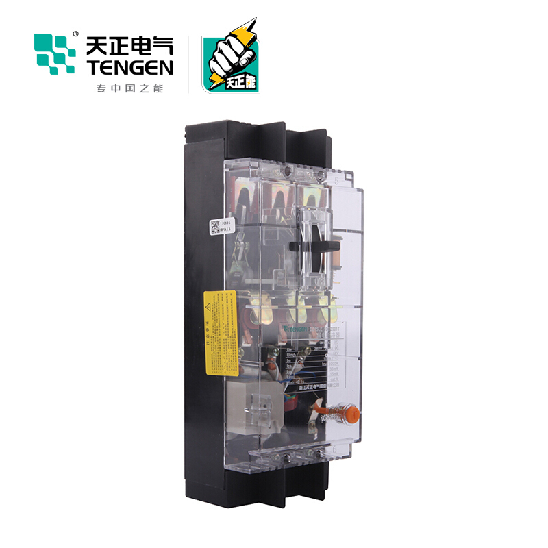 天正电气DZ15LE-100 5KA热磁式100A 3P 手动 固定式 380V 01020010273 塑壳漏电断路器