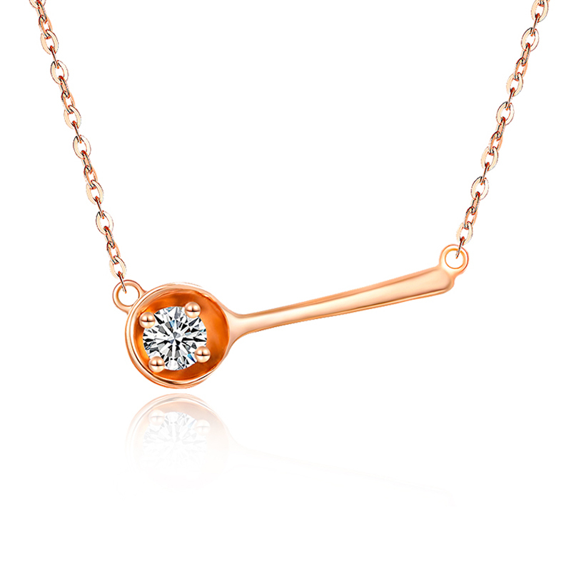 水贝珠宝(SHUIBEI JEWELRY)幸福的味道18K金钻石链牌