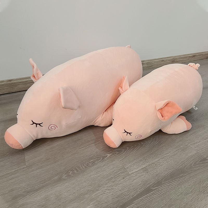 波巧毛绒可爱抱枕羽绒趴趴猪抱枕60cm/80cm