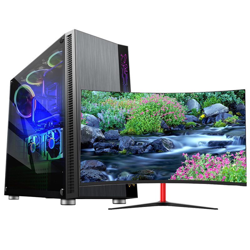世纪之星 酷睿i5四核/GTX1050 4G独显/16GB内存/256GB固态 家用办公 游戏电脑 台式机 台式电脑 DIY组装机 组装电脑 电脑主机+27英寸显示器全套