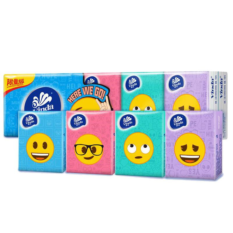 维达(Vinda) 手帕纸 emoji三层手帕纸*10包(表情包版)