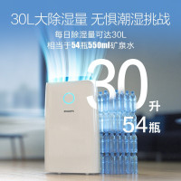 飞利浦(Philips)除湿机DE3203/00 家用抽湿机吸湿器卧室地下室干燥机干衣一体机 适用60㎡以上