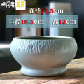三维工匠铜钱花盆水仙花睡莲碗莲无孔家用陶瓷特价清仓水养水培多肉大号 复古灰柱形（无孔） 大