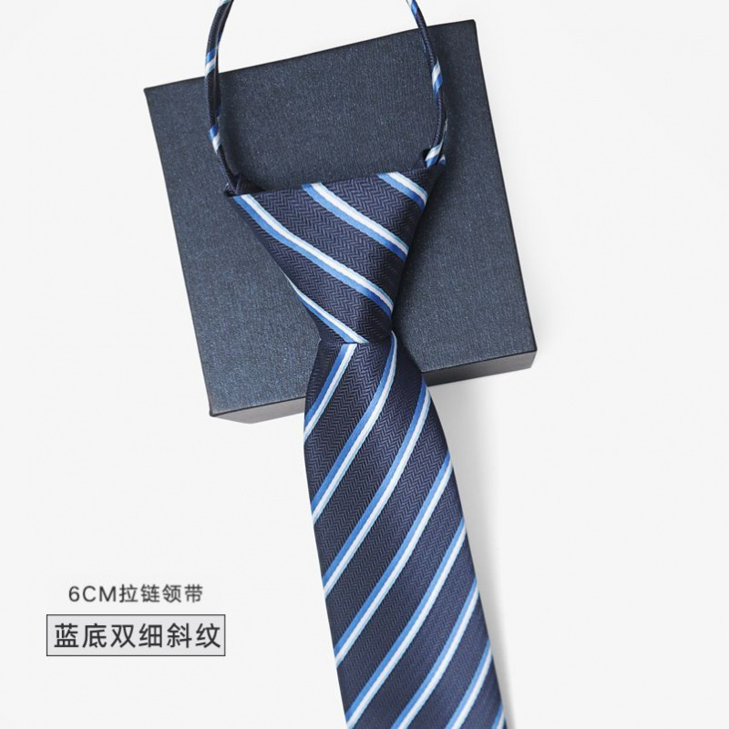 男女小窄韩版职业正装懒人免打结拉链领带黑色学生面试上班领带