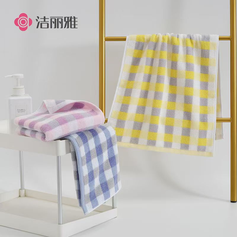 洁丽雅毛巾纯棉洗脸吸水全棉家用成人不掉毛面巾70*34cm 3条装高清大图