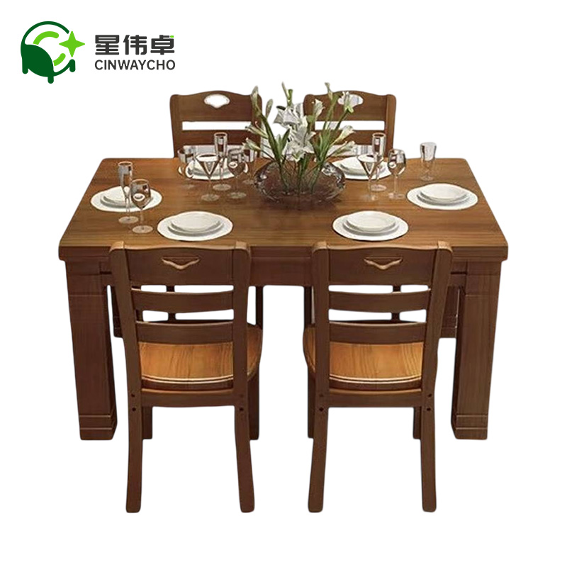 星伟卓 餐桌 1.2m+4椅套高清大图