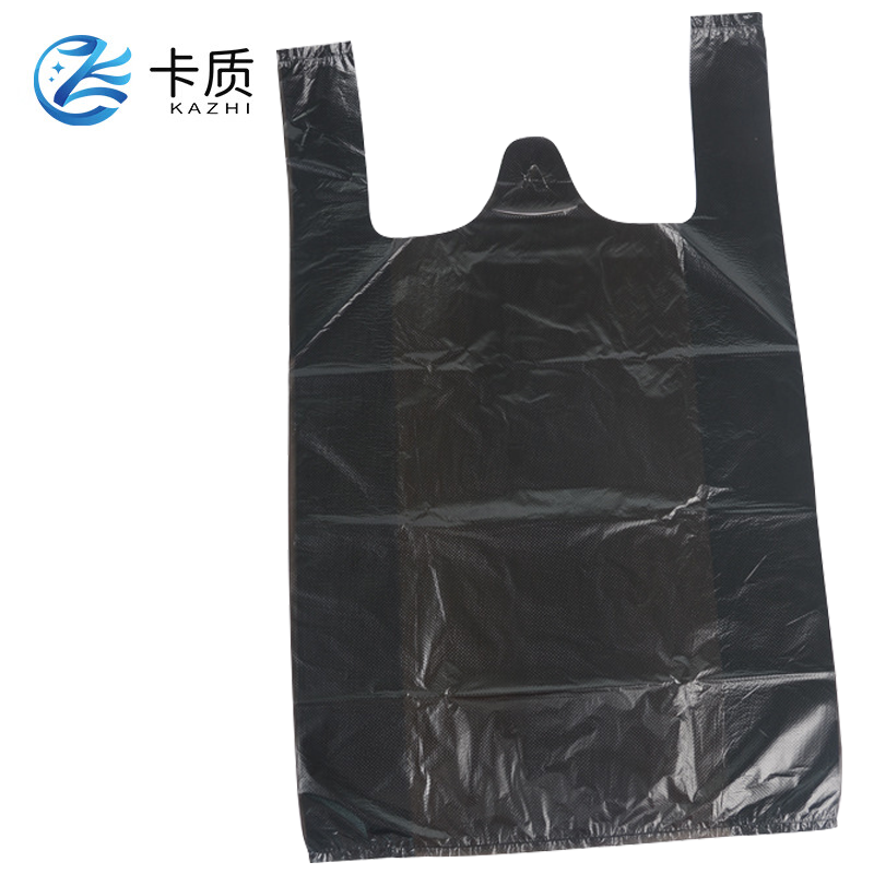 卡质(KAZHI)手提背心垃圾袋黑色48*55cm共50只加厚*2件