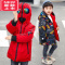 可莉允儿童冬款棉服带眼镜连帽拉两面穿外套男童洋气加厚保暖棉衣