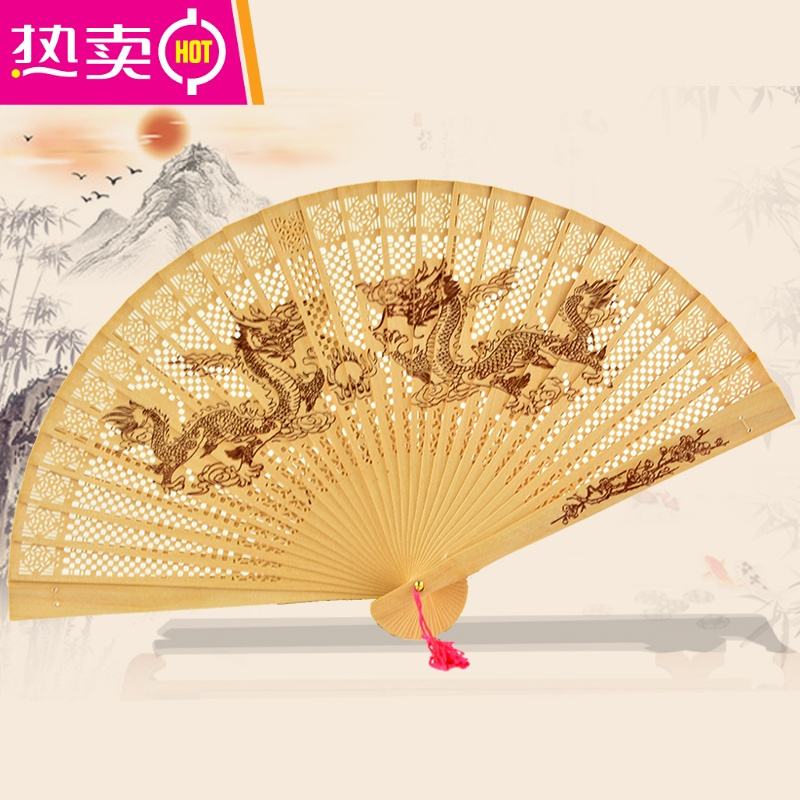 封后 Fenghou 工艺制品木质扇子中国风折扇女士扇和风工艺香木扇古典折叠礼品扇随身fenghou 双面图案相同双龙带盒子 流苏 价格图片品牌报价 苏宁易购梦舟家居生活专营店