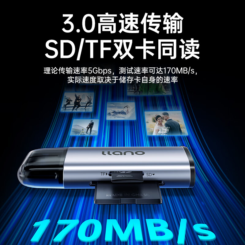 绿巨能 LCR3300B USB3.0双盘读卡器(单头)高清大图