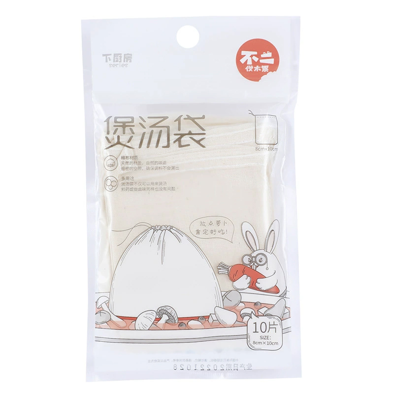 宜洁 煲汤纱布袋中药袋卤料包炖肉调料过滤袋泡酒煎药袋 8*10cm 10只/包