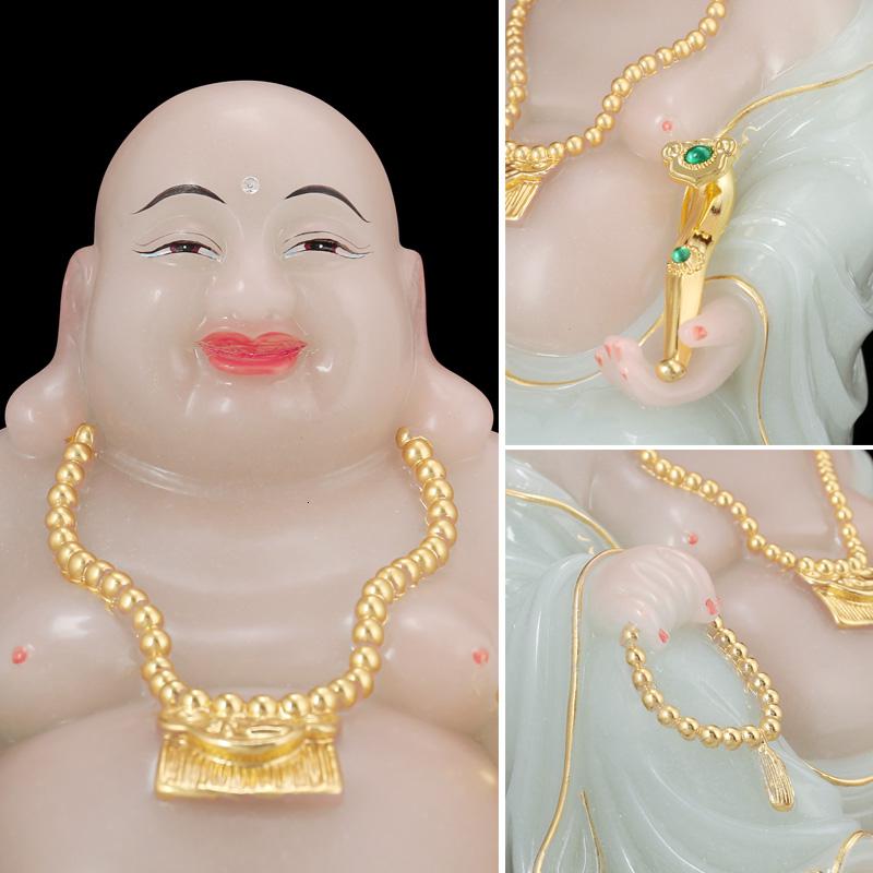 家柏饰(CORATED)玉石像摆件大号笑佛大肚佛家用客厅玄关位家居贡奉高清大图