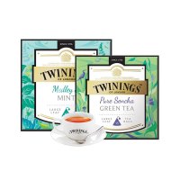 川宁Twinings 波兰进口 醇煎绿茶日式煎茶和缤纷薄荷叶茶30g/盒*2盒