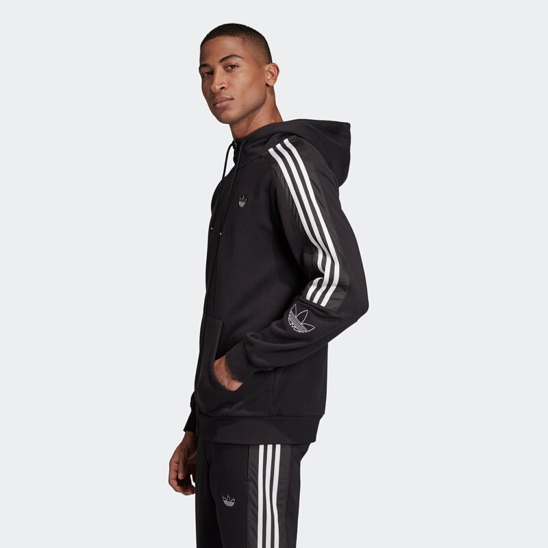 阿迪达斯 adidas 三叶草 OUTLINE FZH FLC男装连帽外套ED4693