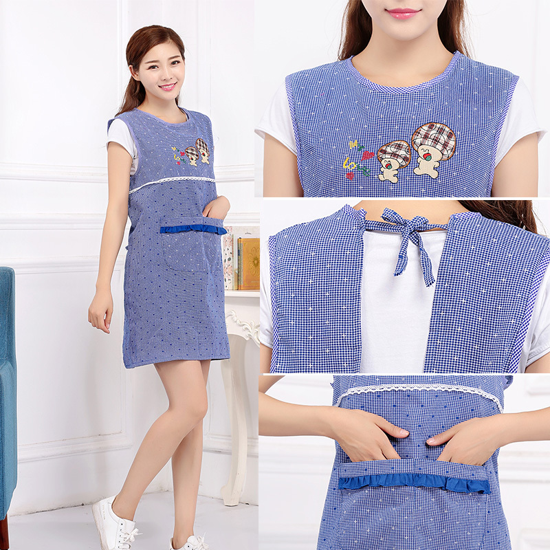 围裙纯棉女可爱厨房坎肩无袖背心式韩版时尚罩衣成人防油做饭围腰