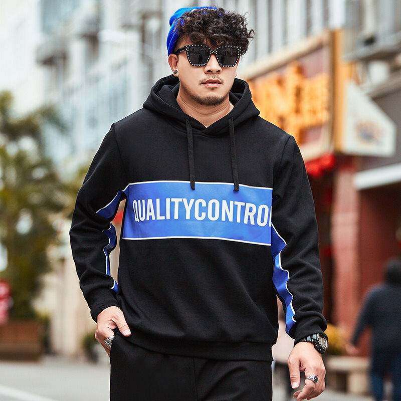 梵克公牛胖子男装印花卫衣2021200斤胖人帅气显瘦男春加肥加大码欧美