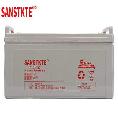 SANSTKTE胶体阀控式蓄电池12V120AH直流屏EPS应急设备UPS电源门禁消防备用C12-120