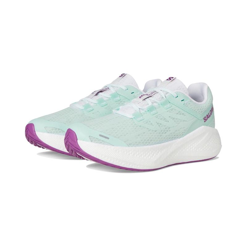 萨洛蒙(SALOMON)女款越野跑鞋轻便缓震透气专业跑步训练鞋 Bay/White/Willowherb 43