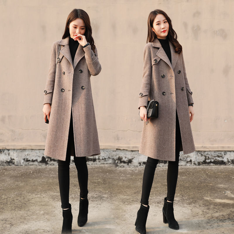 呢子大衣2020秋冬新款女装韩版时尚行宽松显瘦中长款毛呢外套女