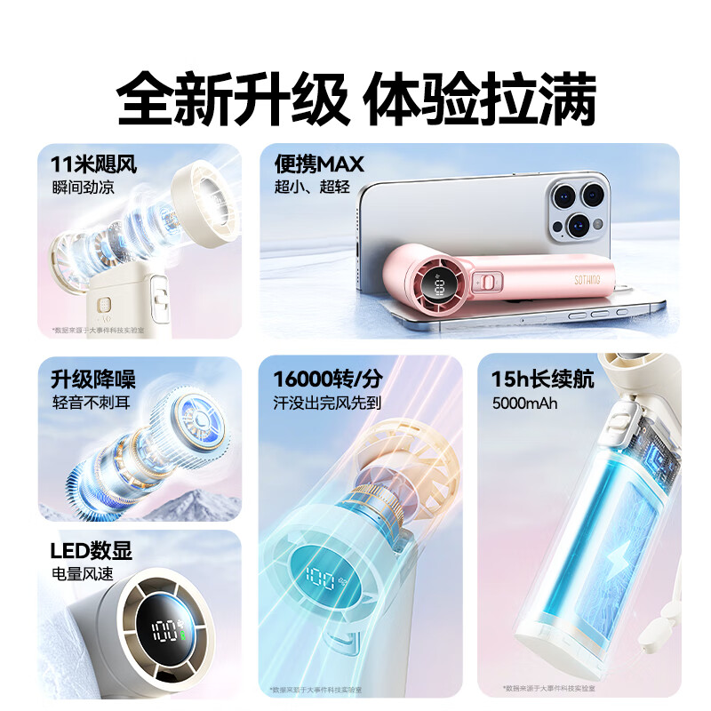 向物高速手持风扇-引擎Slim随机颜色DSHJ-S-2422 1800mAh高清大图