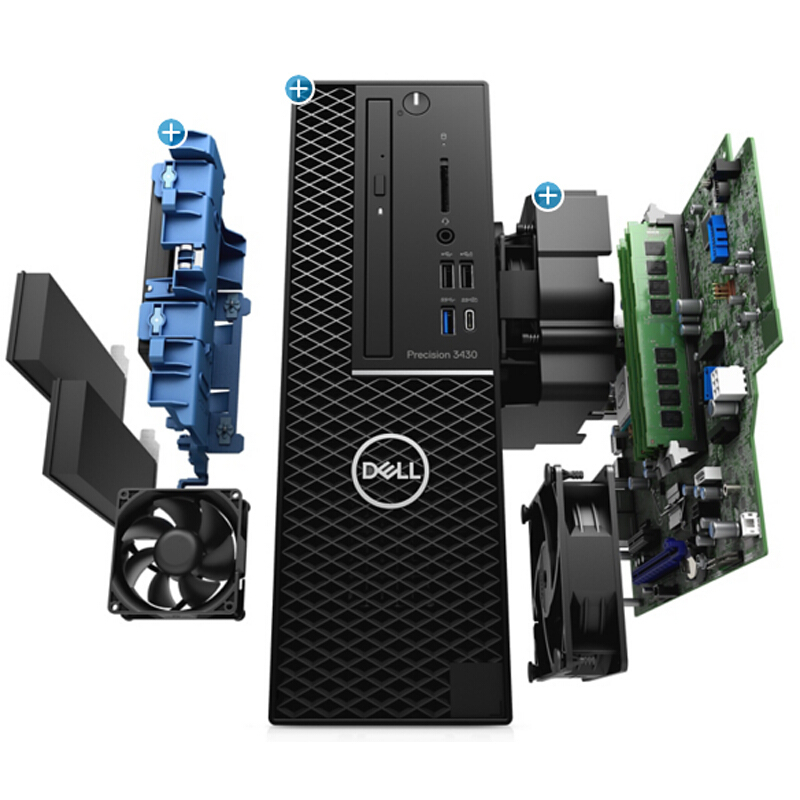 戴尔(DELL)Precision T3430 塔式图形工作站台式电脑主机I7-8700 8G 32G傲腾+2T P620 2G win10H 3年