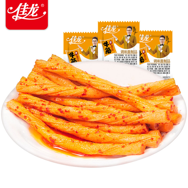 佳龙素牛筋酱香味30包散装辣面筋豆干辣麻辣小吃网红条辣片休闲零食品