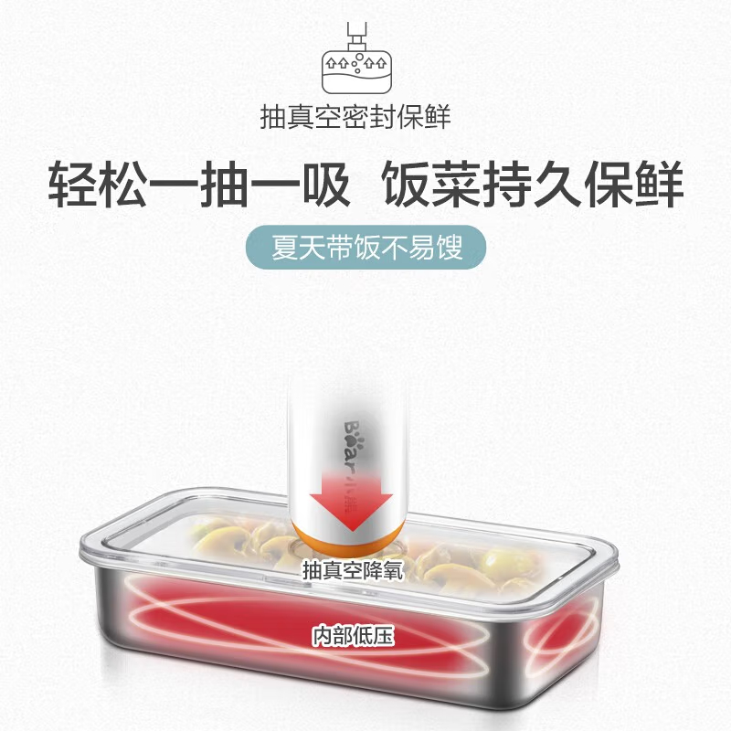 小熊(Bear)电热饭盒 DFH-B10J2 加热饭盒双层不锈钢可插电保温饭盒上班族热饭神器办公室日式便当盒高清大图