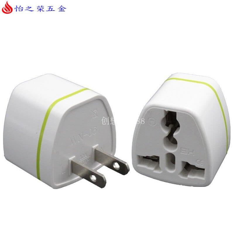 两脚转三脚插头 三孔转二孔 三眼2脚转3脚转换器插座 3角电源插头 升级版二扁脚(买二送一)图片