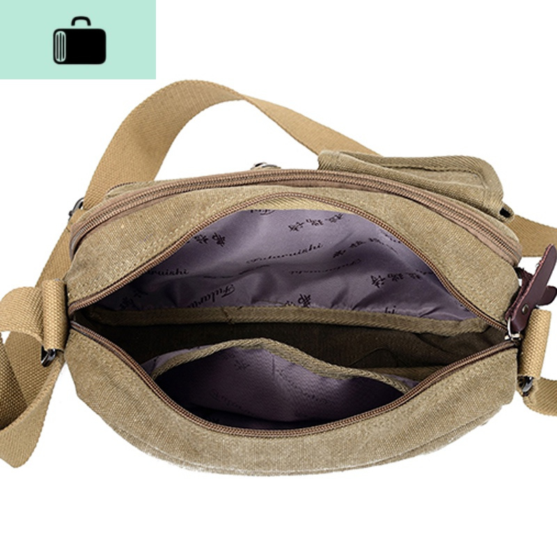 休闲帆布包女包包实用多层女式单肩斜跨包男女士布包小背包斜挎包new