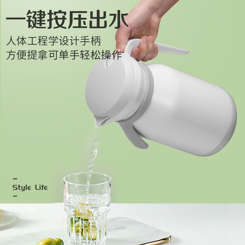 富光FGA保温壶家用大容量热水壶玻璃内胆开水保温水瓶暖水壶车载保温水壶 云裳 1300ml 黑色