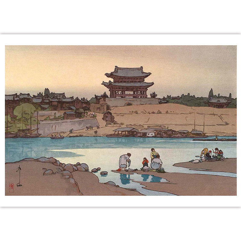 江涵秋影 [正版]江涵秋影 出类艺术明信片 近现代大师吉田博水风景版画选 日本画和风浮世绘版画作品 山水画创意 唯美日系高清大图