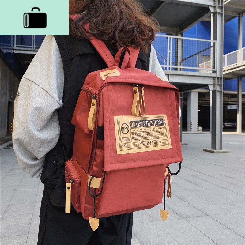 双肩包男潮牌休闲简约书包女韩版高中大学生ins超火百搭日系背包NEW LAKE高清大图